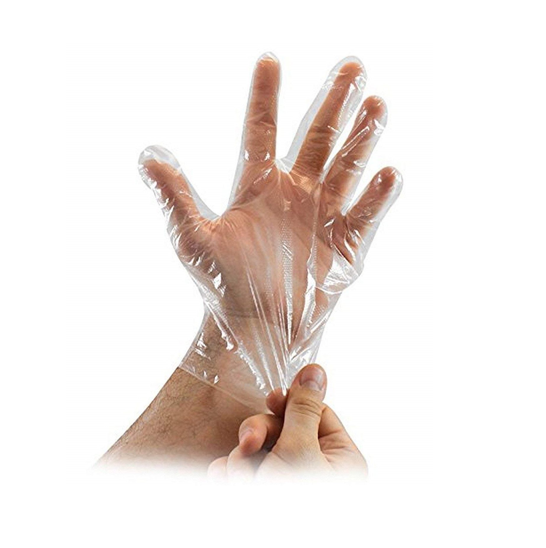 transparent plastic gloves